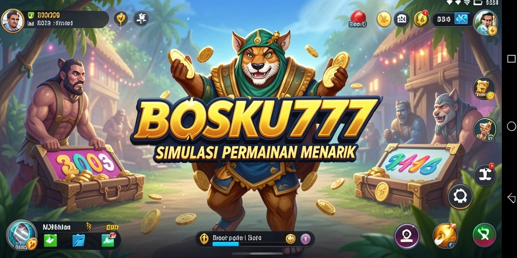 Screenshot utama BOSKU777 menampilkan gameplay simulasi yang seru.