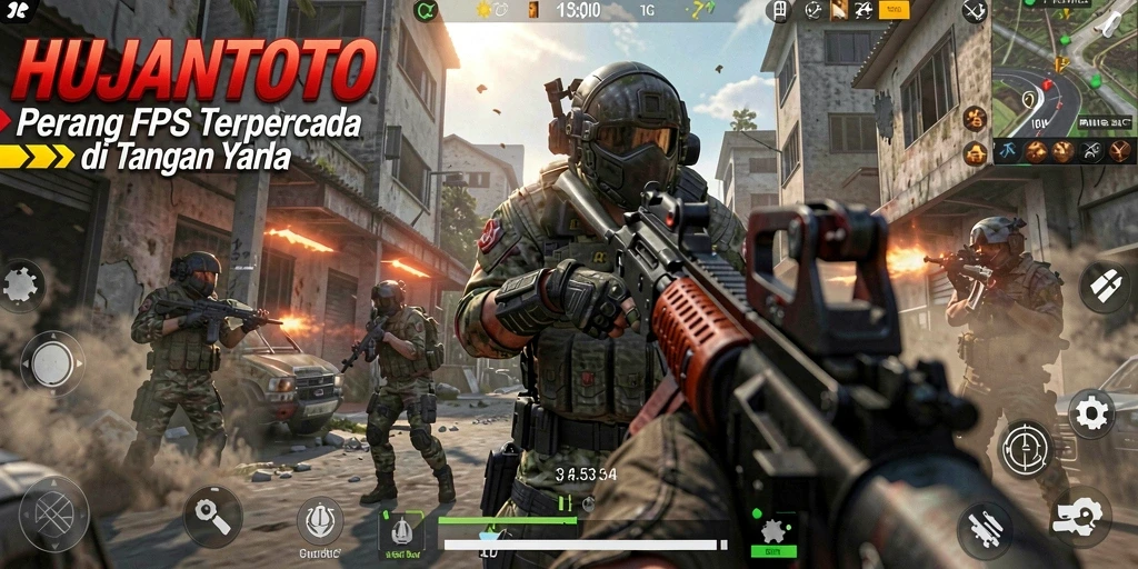 Screenshot menampilkan aksi seru di HUJANTOTO saat bertempur.