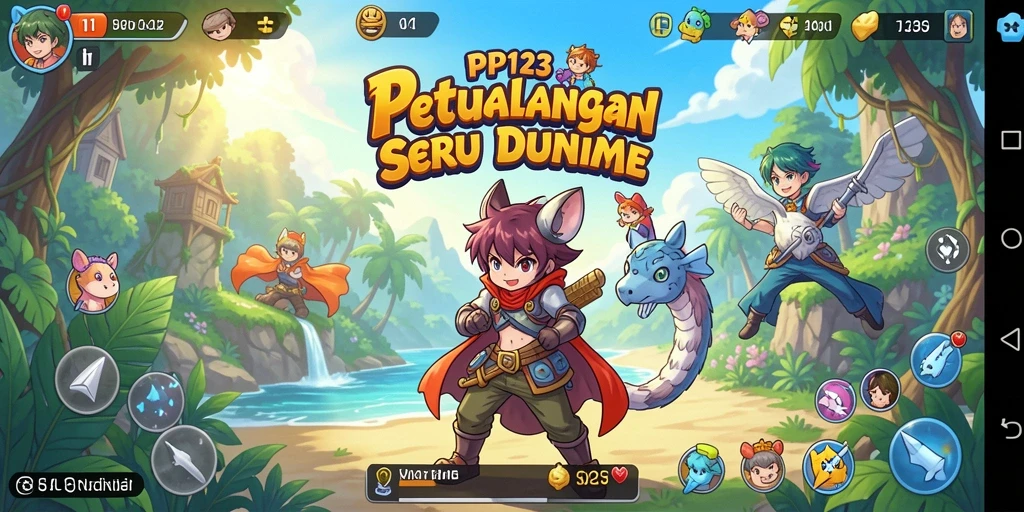 Tampilan seru gameplay PP123 di dunia anime.