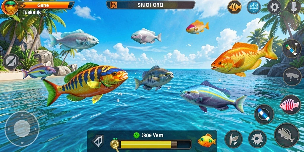 Tampilan gameplay S13 yang menarik saat menembak ikan.