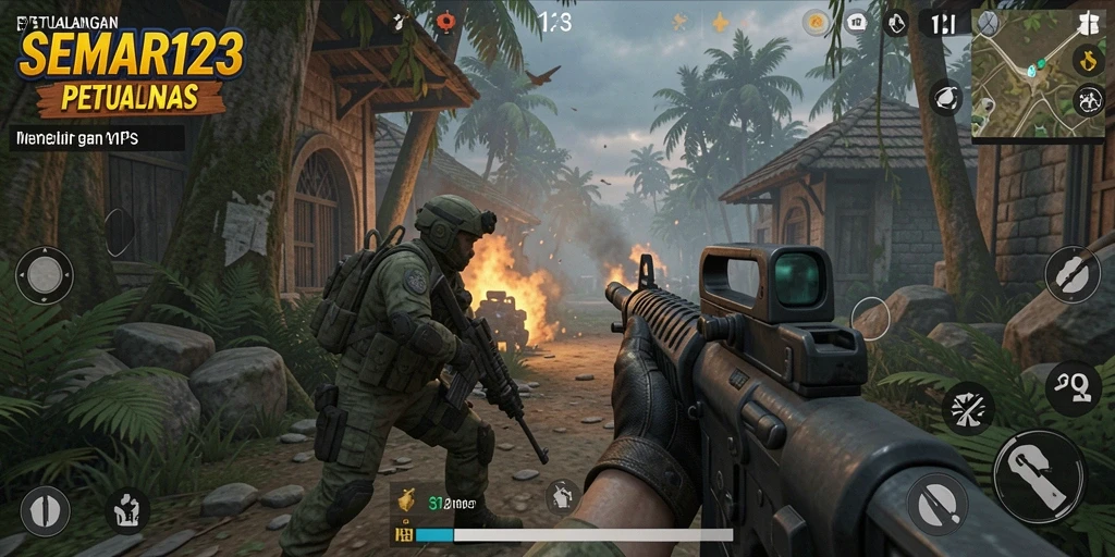 Gameplay seru SEMAR123 dalam aksi tembak-menembak.