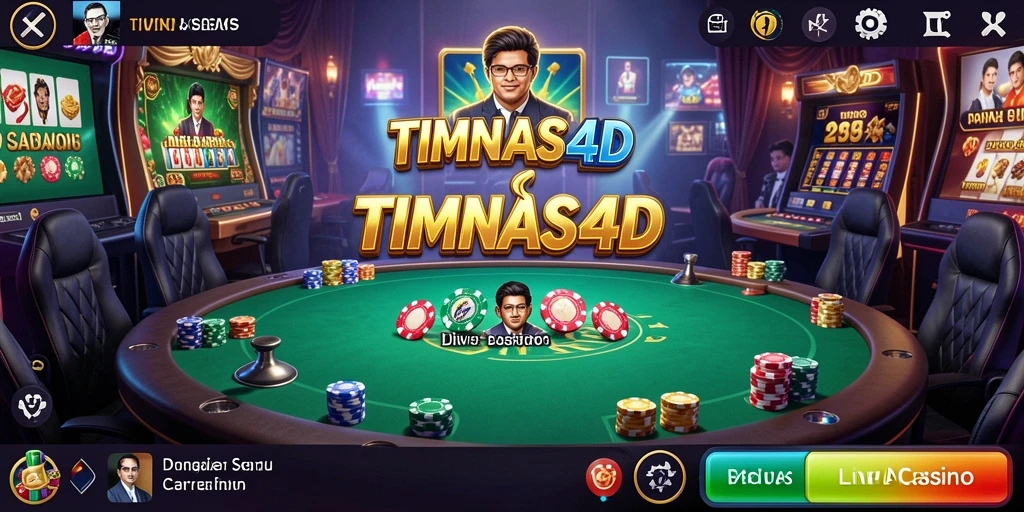 Screenshot gameplay Live Casino TIMNAS4D yang mendebarkan dan interaktif.