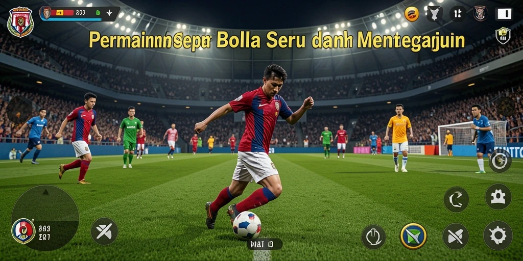 Tampilan mendebarkan dari pertandingan sepak bola di WATITOTO.