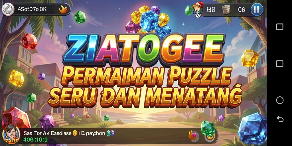 Screenshot gameplay ZIATOGEL menampilkan level puzzle yang memikat.