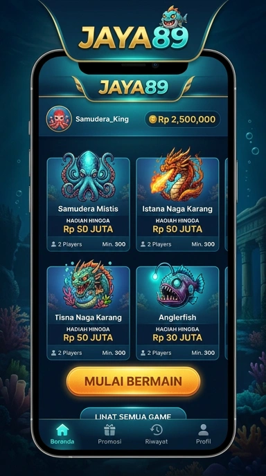 Tampilan antarmuka utama aplikasi jaya89 yang user-friendly.
